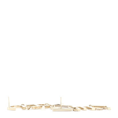 Chanel Metal Cha-Nel Logo Drop Earrings Gold 3 of 4
