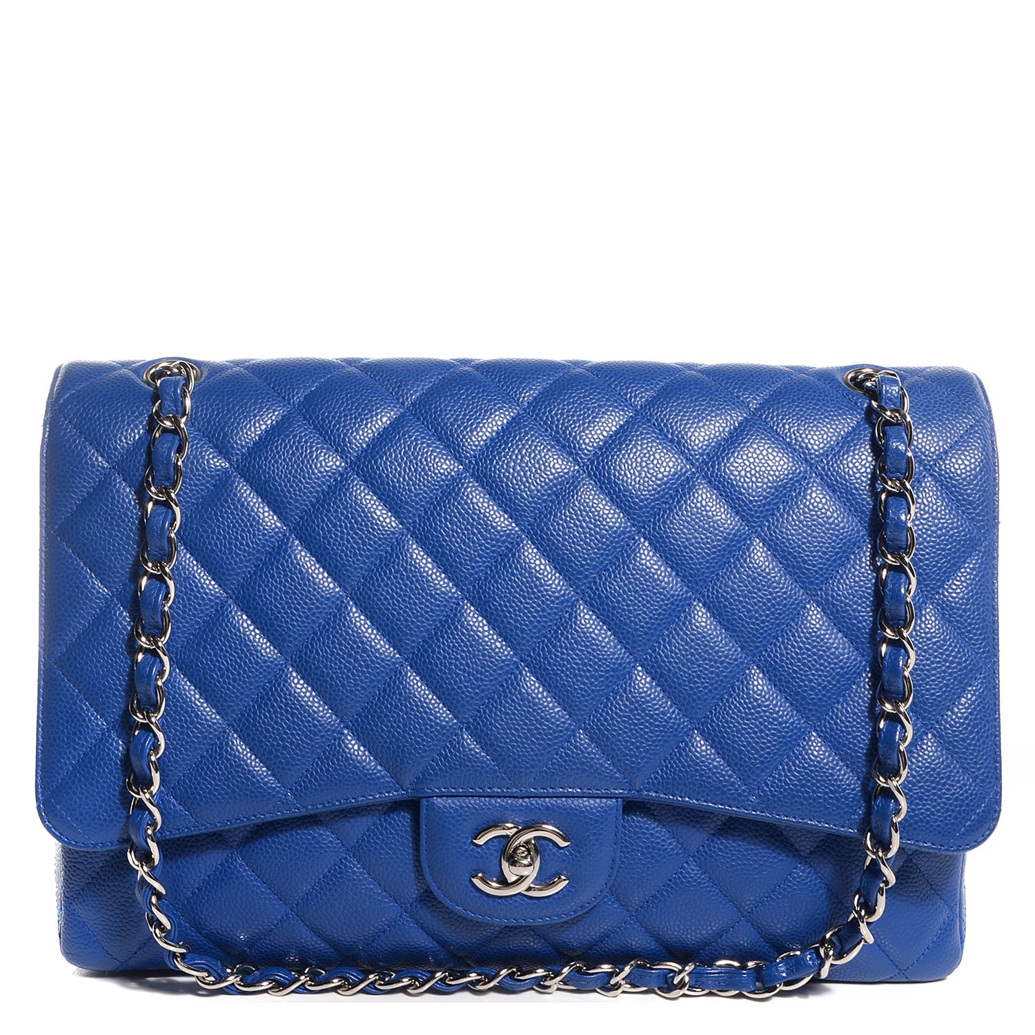 Chanel Caviar Quilted Maxi Single Flap Cobalt Blue 1 of 9