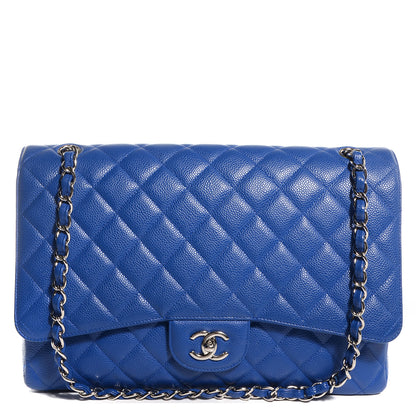 Chanel Caviar Quilted Maxi Single Flap Cobalt Blue 1 of 9