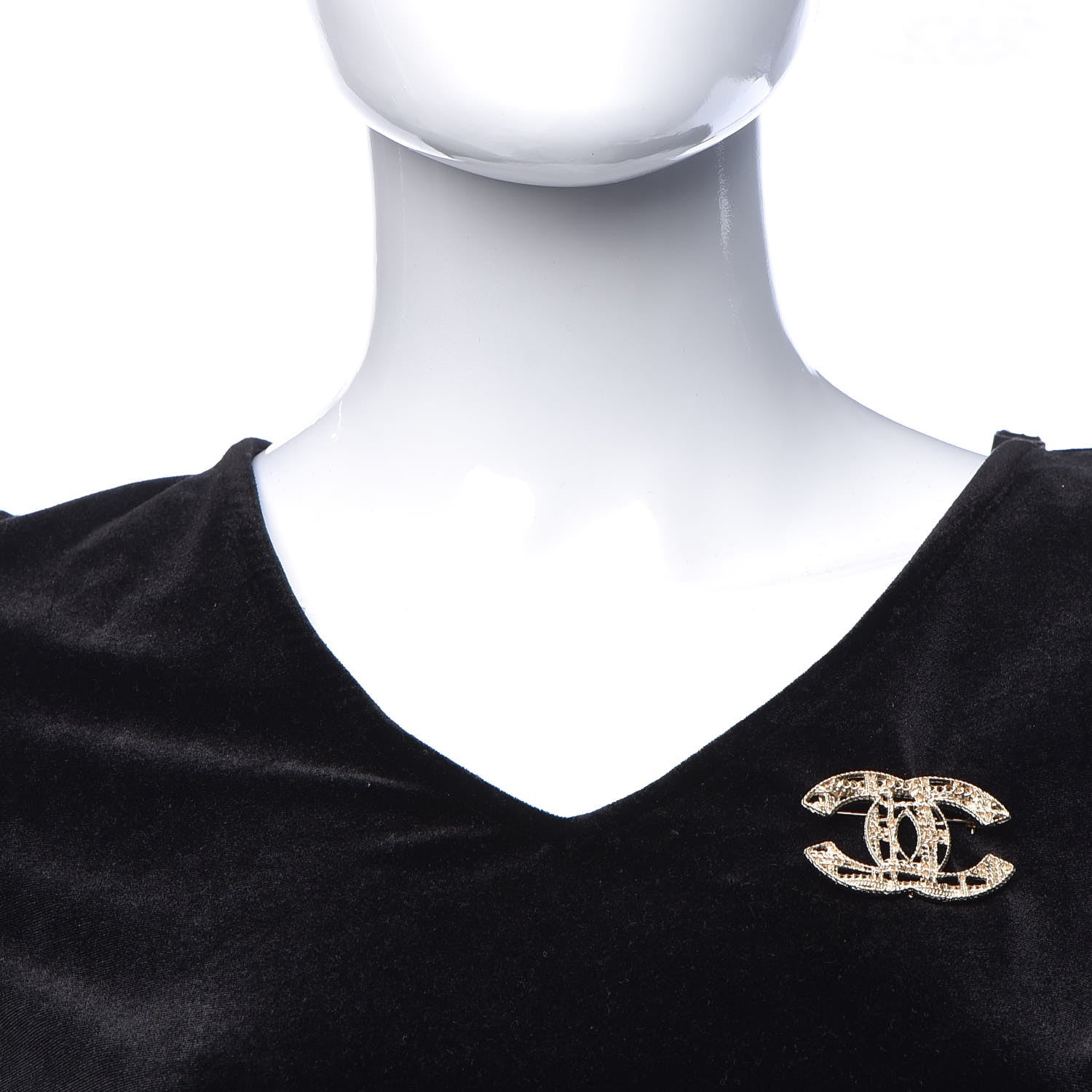 Chanel Chain CC Brooch Pin Light Gold 3 of 6