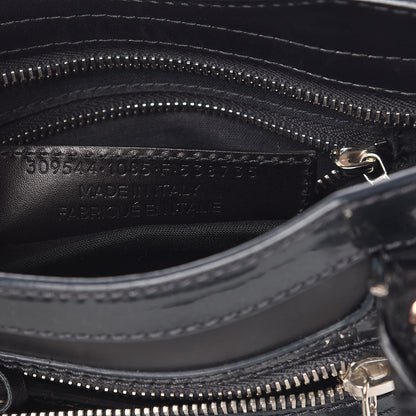 Balenciaga Smooth Calfskin Metallic Patent Giant 12 Silver Hardware Mini City Black Gris 7 of 9