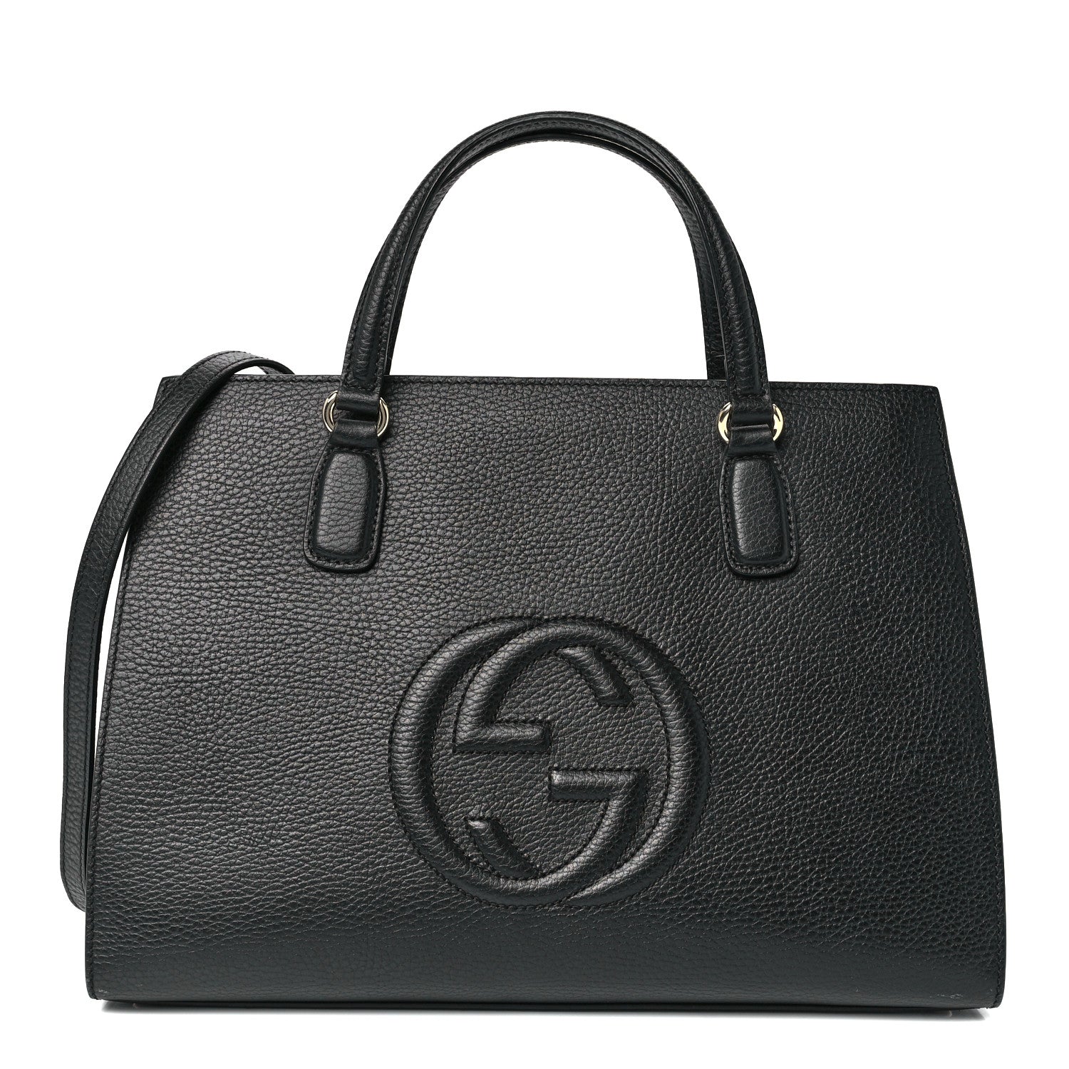 Gucci Dollar Calfskin Large Soho Top Handle Satchel Black 1 of 13