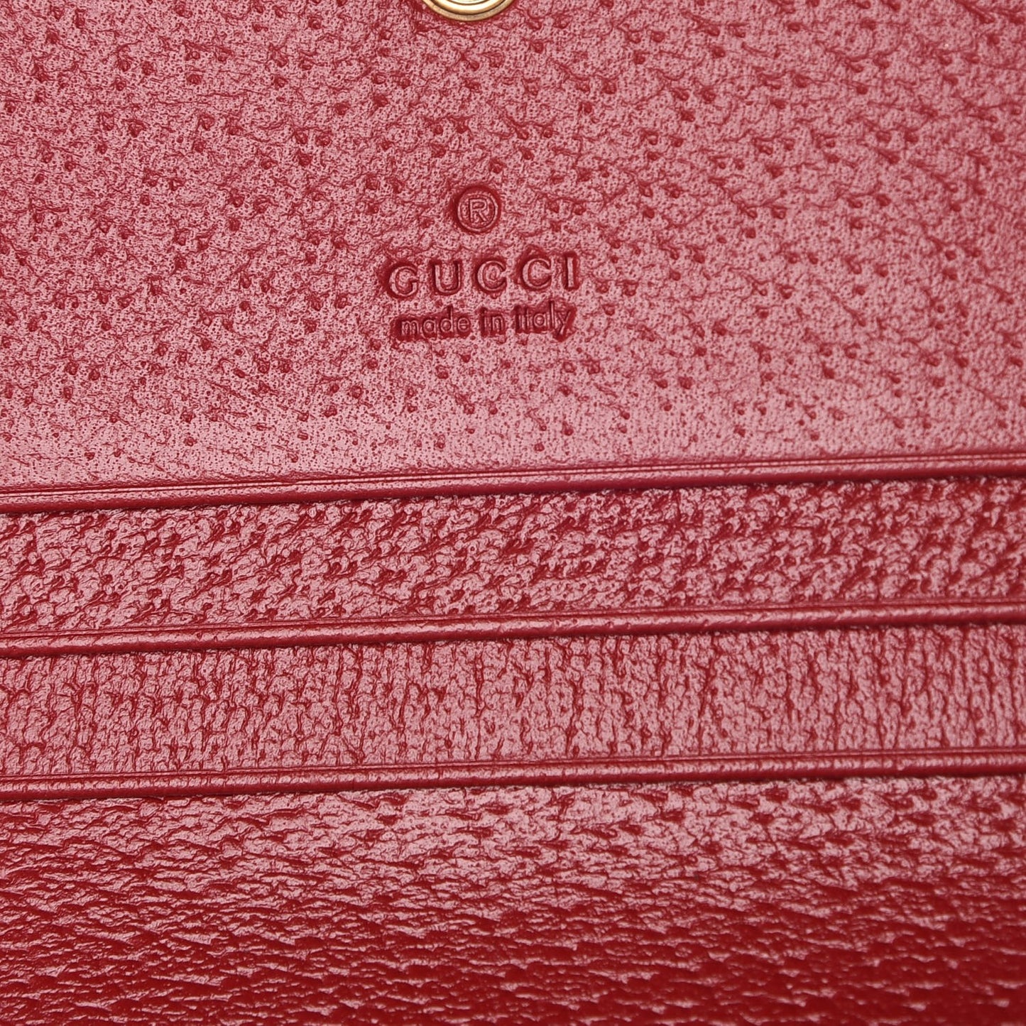 GG Supreme Monogram Queen Margaret Card Case Red