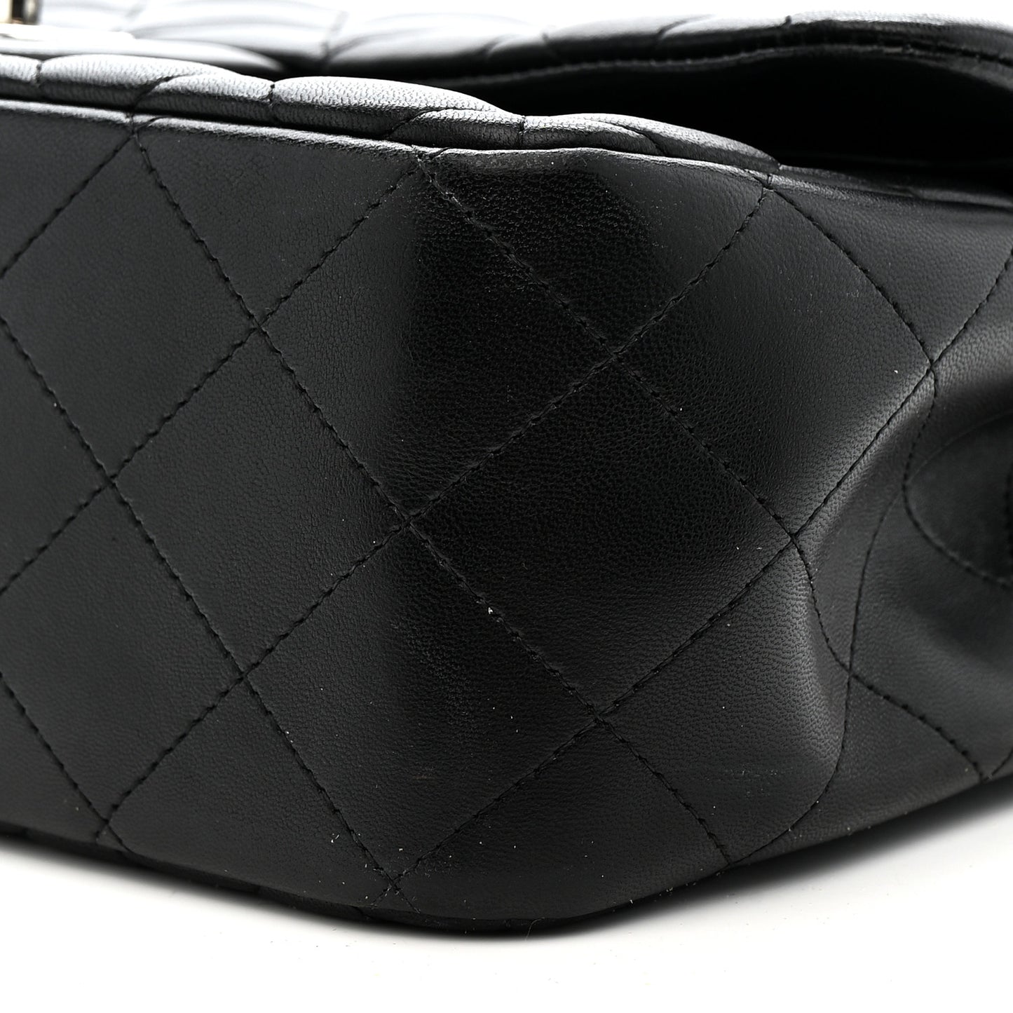 Lambskin Quilted Jumbo Double Flap Black