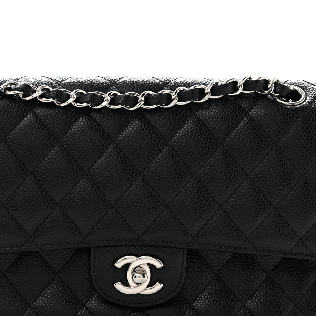 Chanel Caviar Quilted Medium Double Flap Black 9 of 14