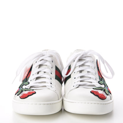 Gucci Calfskin Web Floral Embroidered Ace Sneakers 38 White 2 of 8