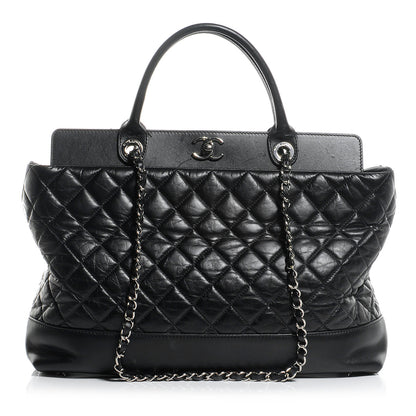 Chanel Aged Calfskin Quilted Be CC Tote Black 1 of 10