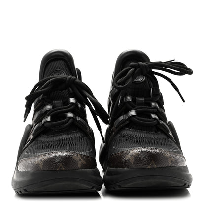 Louis Vuitton Calfskin Patent Monogram LV Archlight Sneakers 38 Black 2 of 8