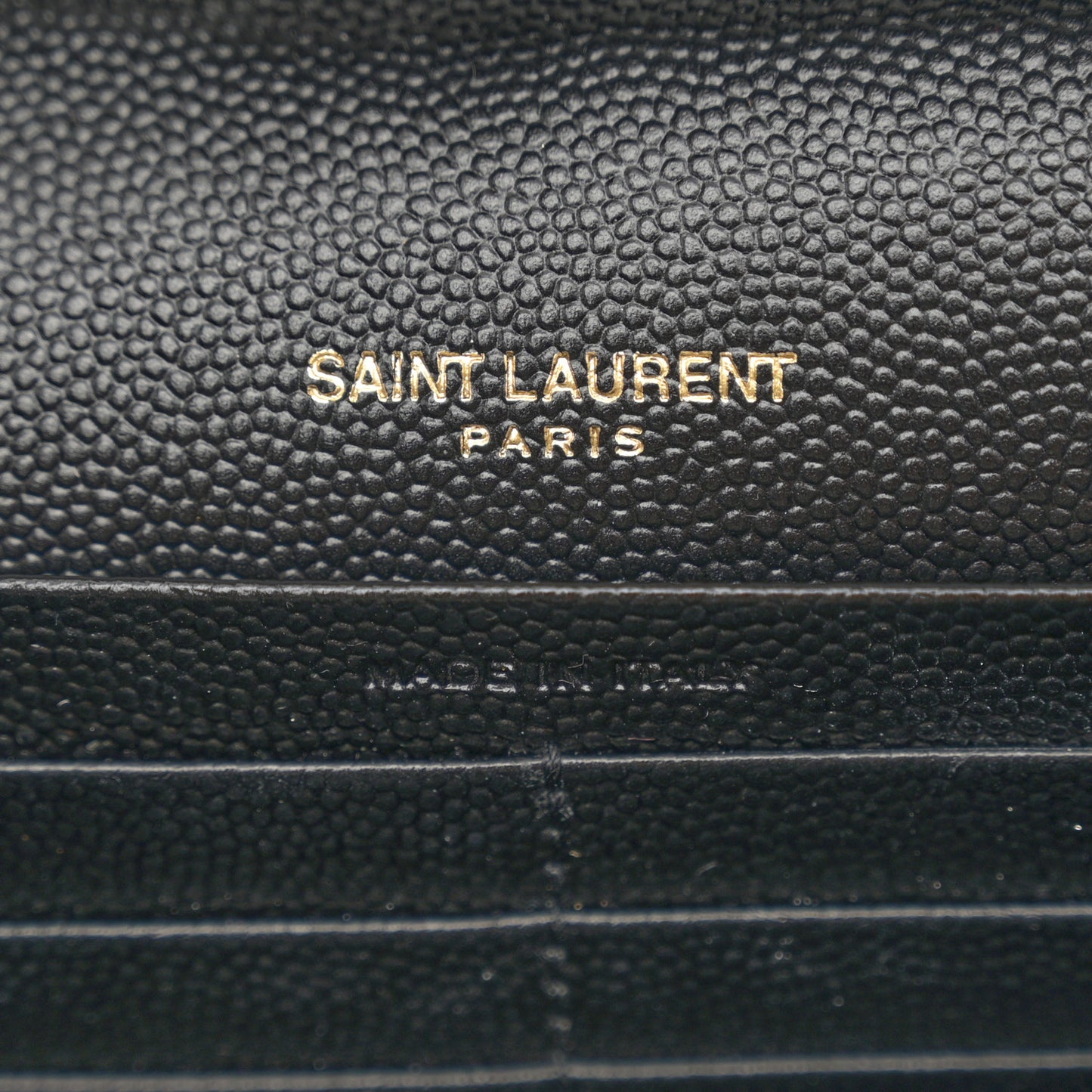 Grain De Poudre Matelasse Chevron Monogram Chain Wallet Black