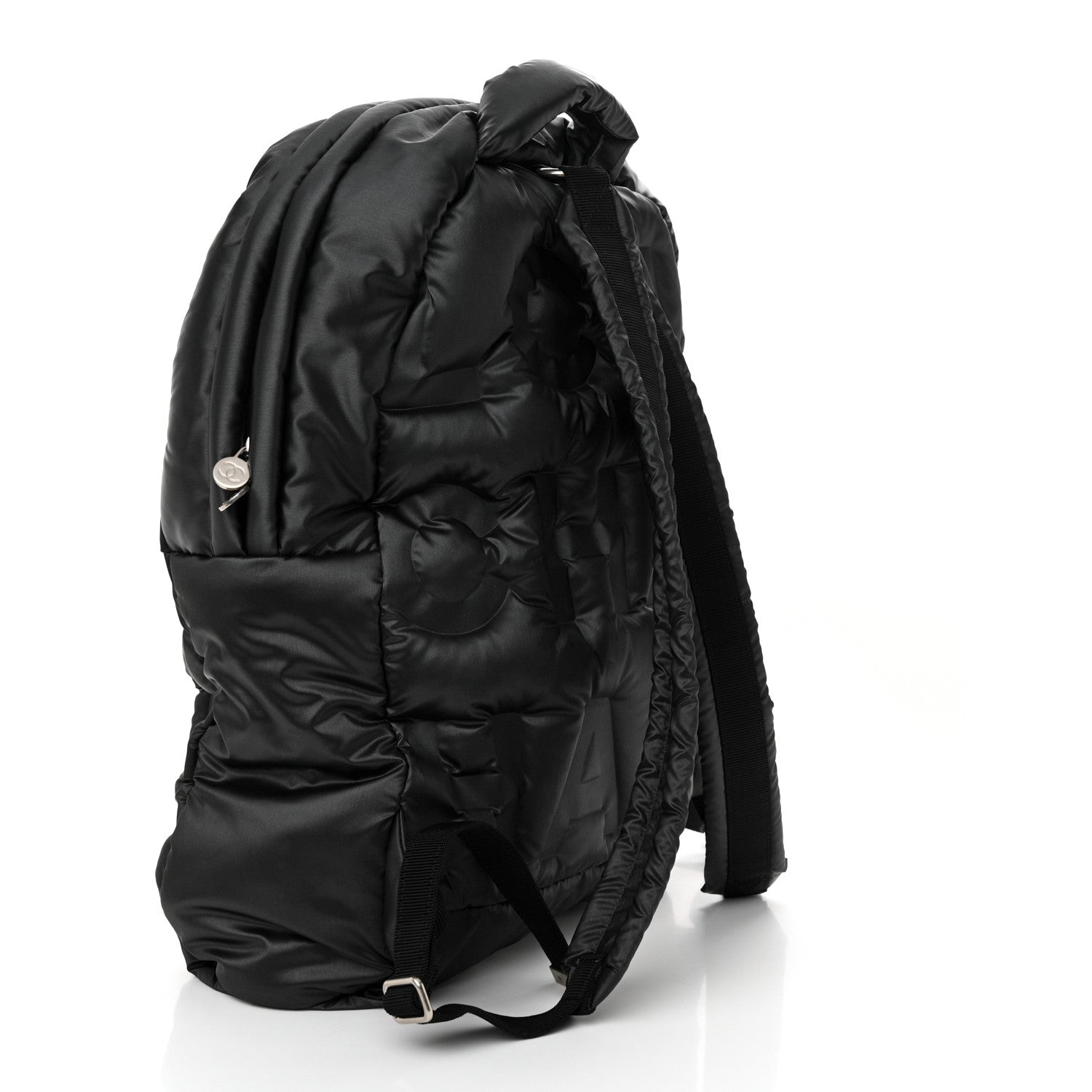 Chanel Nylon Embossed Doudoune Backpack Grey 3 of 16