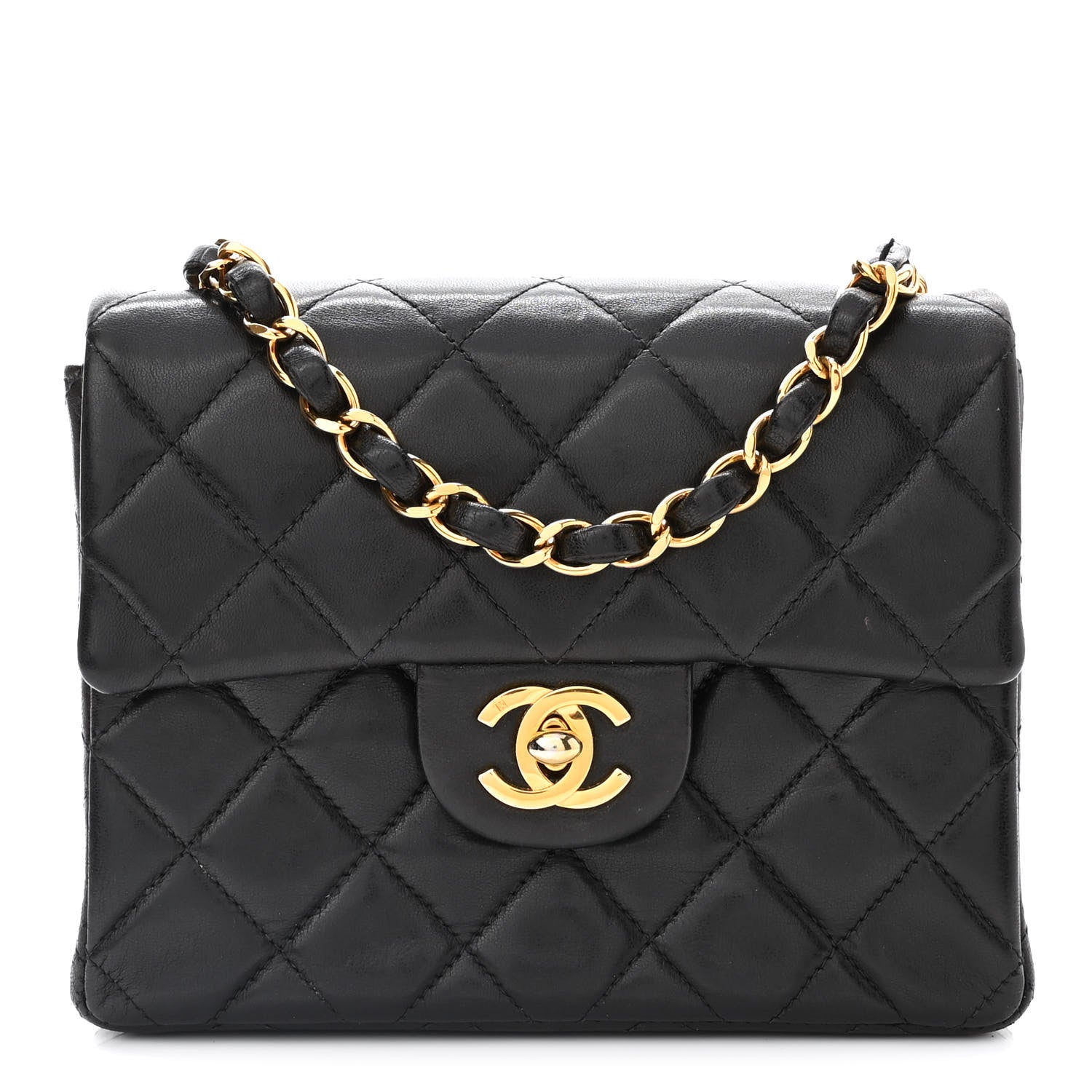 Chanel Lambskin Quilted Mini Square Flap Black 1 of 10