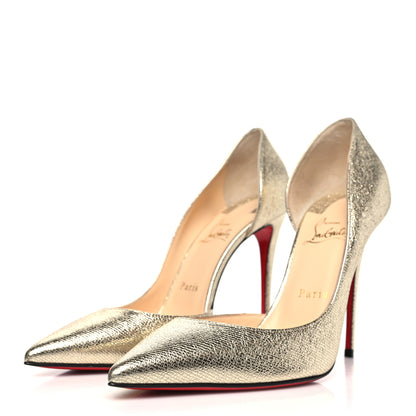 Christian Louboutin Calf Lame Tweed Iriza 100 Pumps 39.5 Platine 3 of 9
