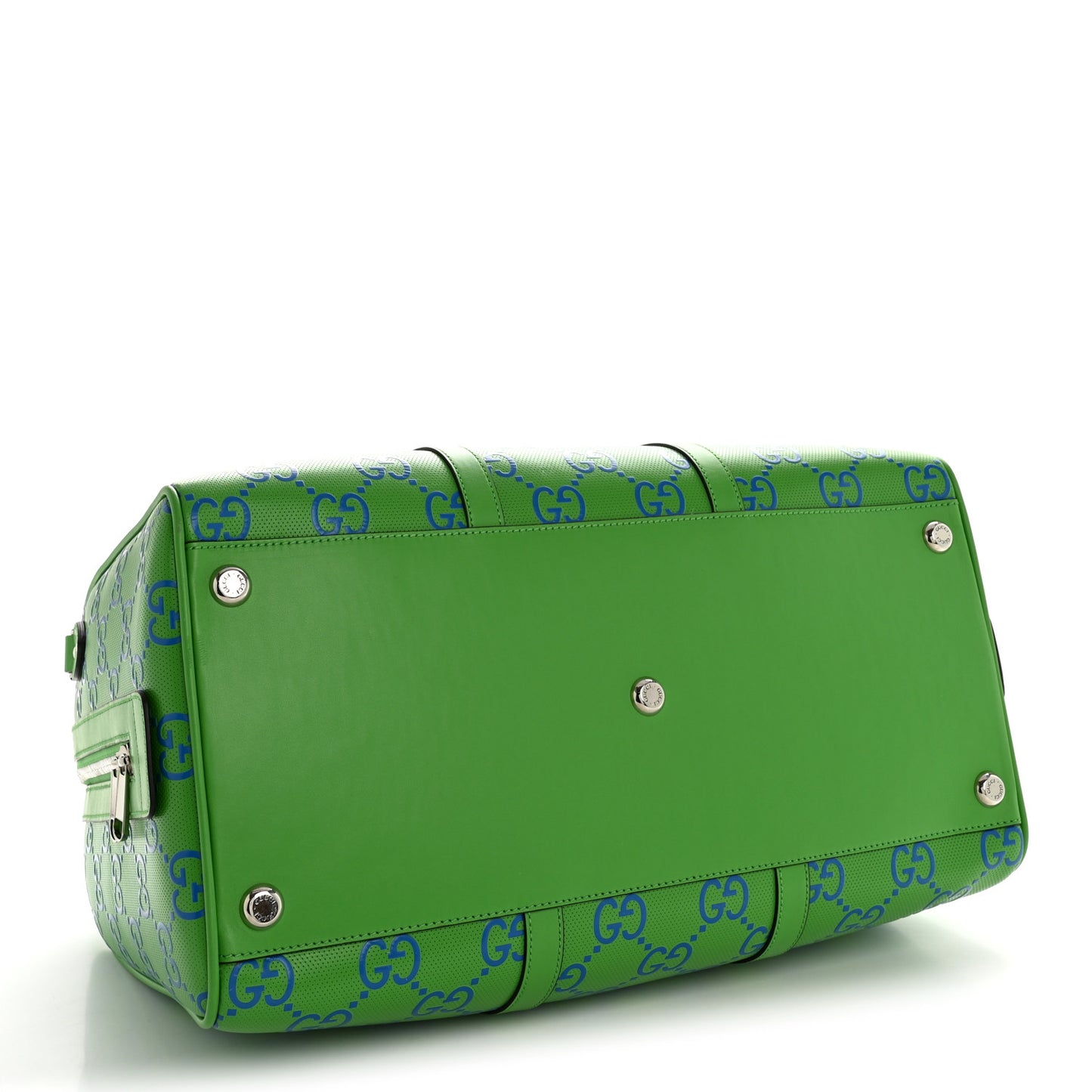 Calfskin GG Tennis Embossed Large Duffle Bag Joy Green Joy Blue