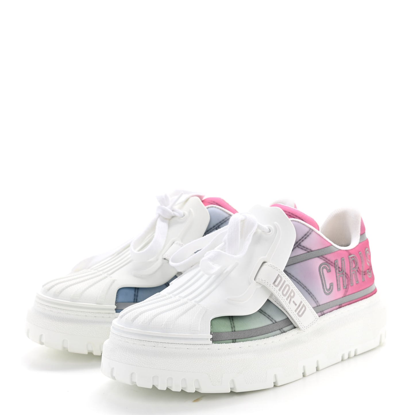 Nylon Shaded Dior-ID Platform Sneakers 39 Multicolor Framboise