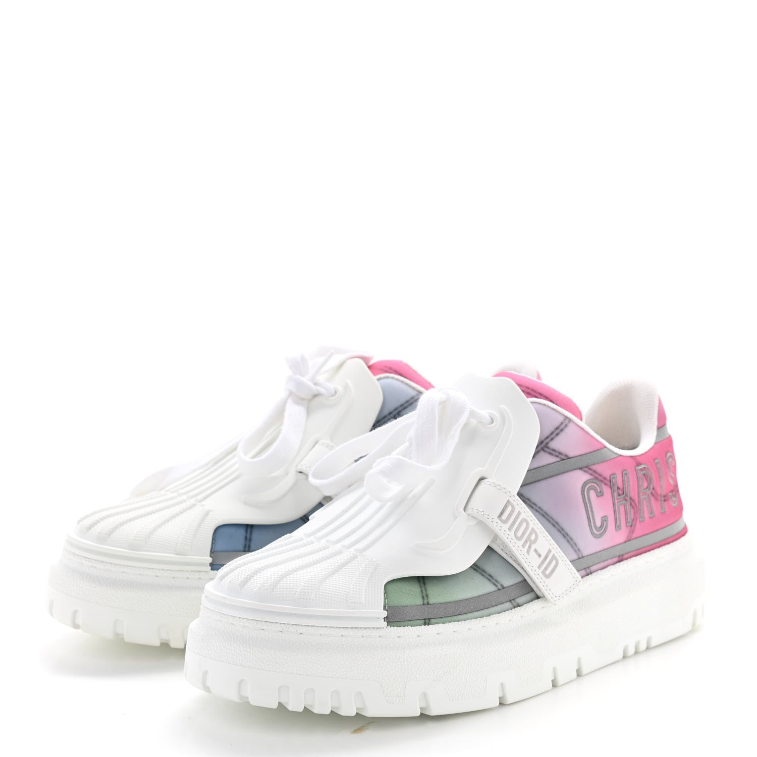 Christian Dior Nylon Shaded Dior-ID Platform Sneakers 39 Multicolor Framboise 3 of 8