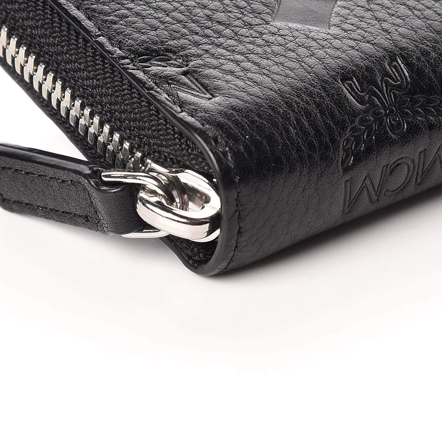 MCM Calfskin Ottomar Monogram Klara Zip Wallet Black 9 of 11