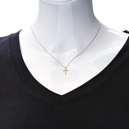 Cartier 18K Pink Gold Diamond Symbols Cross Pendant Necklace 2 of 6