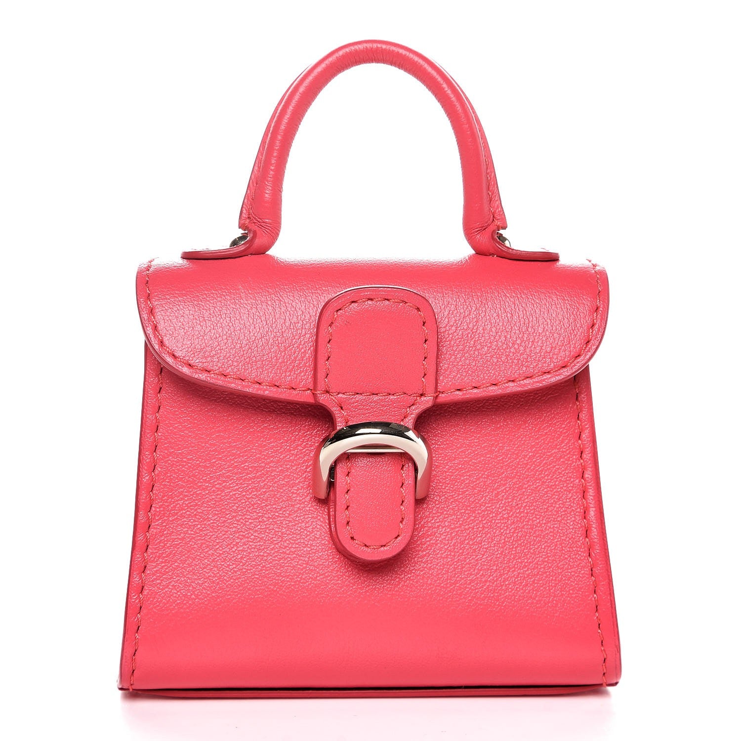 Delvaux Calfskin Mini Brillant Bag Charm Fuchsia 3 of 7