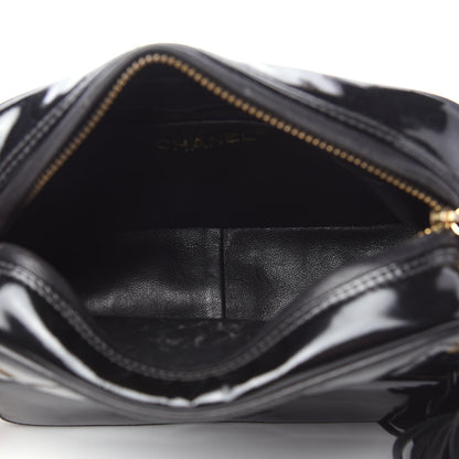 Chanel Patent Quilted Tassel Camera Case Black 4 of 11