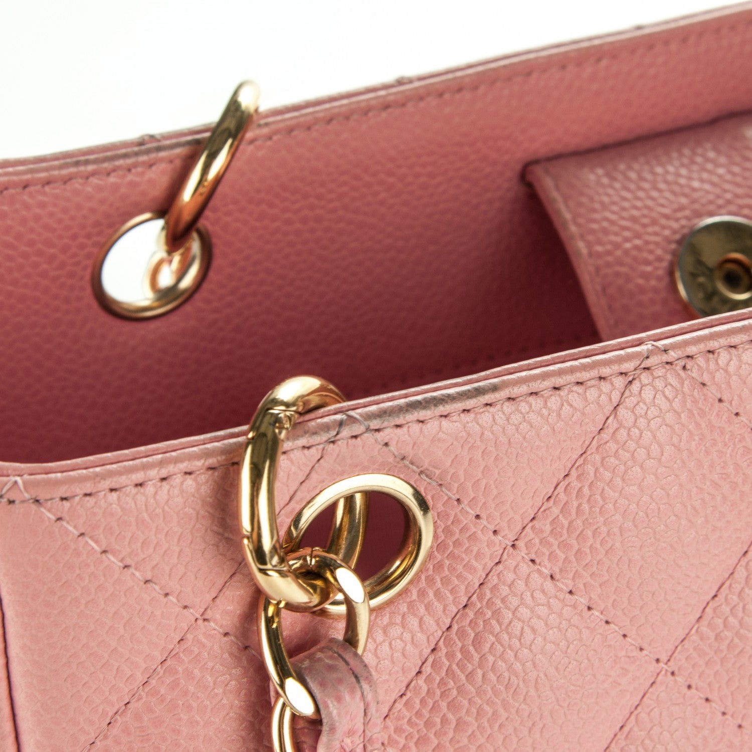 Chanel Caviar Quilted Petit Shopping Tote PST Pink 13 of 14