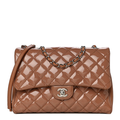 Chanel Patent Quilted Medium Rock In Rome Single Flap Brown 1 of 13