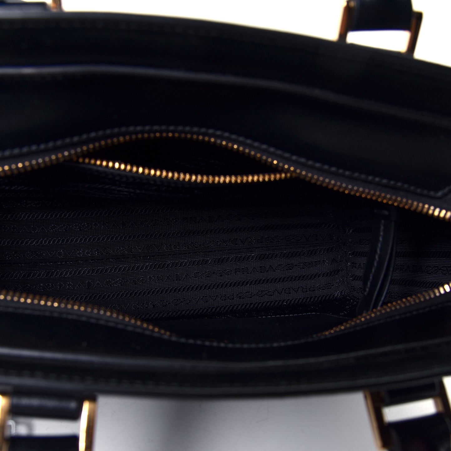 Saffiano Soft Calfskin Small Zippered Tote Black