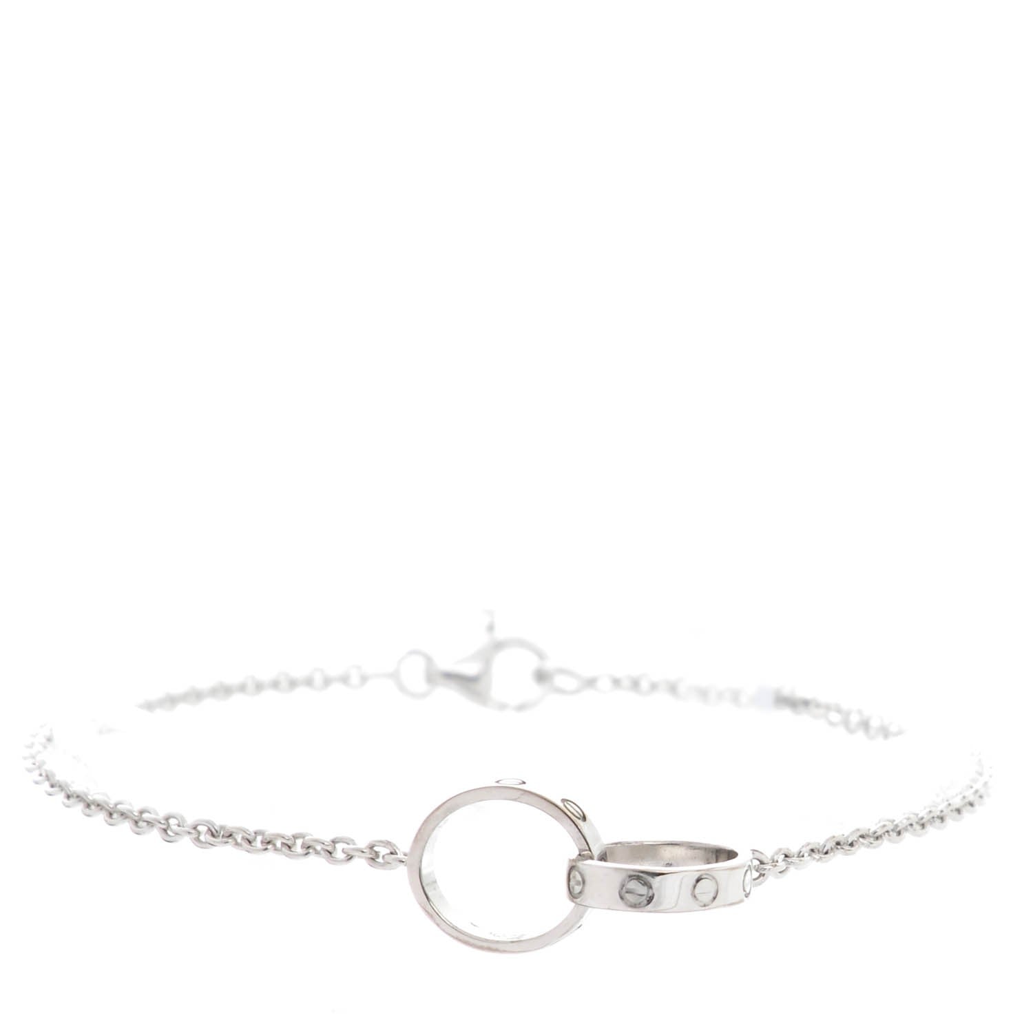 Cartier 18K White Gold Interlocking LOVE Bracelet 1 of 9