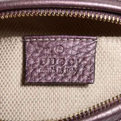 Gucci Metallic Pebbled Calfskin Mini Soho Chain Bag Purple 7 of 10