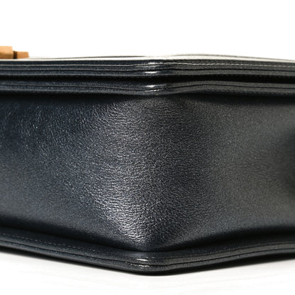 Chanel Metallic Calfskin Quilted New Medium Boy Flap Dark Grey 8 of 10