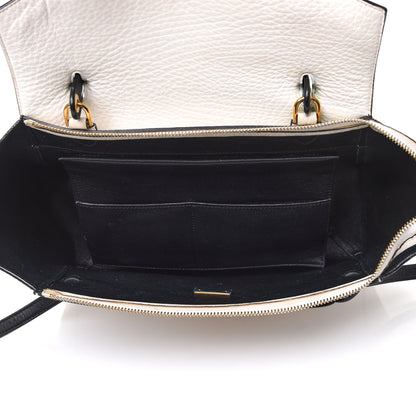 Celine Grained Calfskin Micro Belt Bag White Black 4 of 4