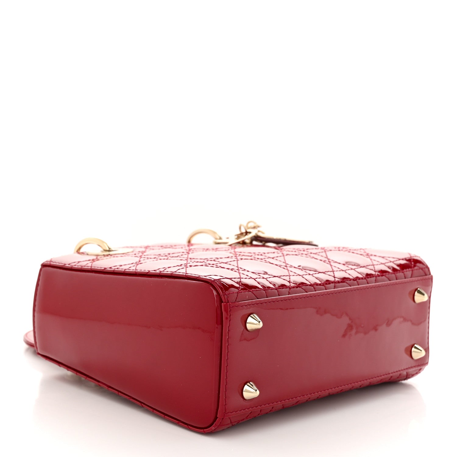 Christian Dior Patent Cannage Small Lady Dior Cherry Red 4 of 11