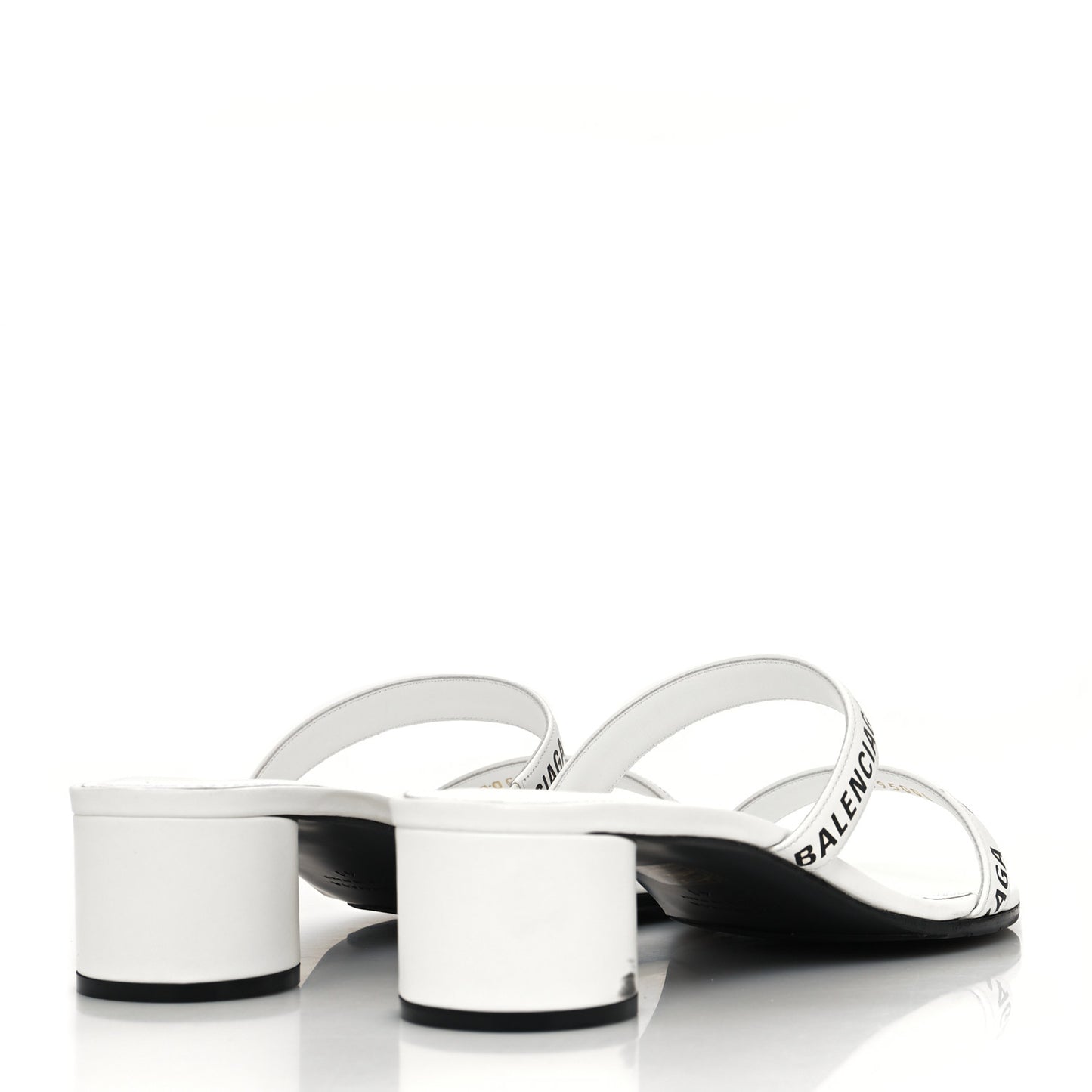 Smooth Calfskin Allover Logo Slide Sandals 41 White Black