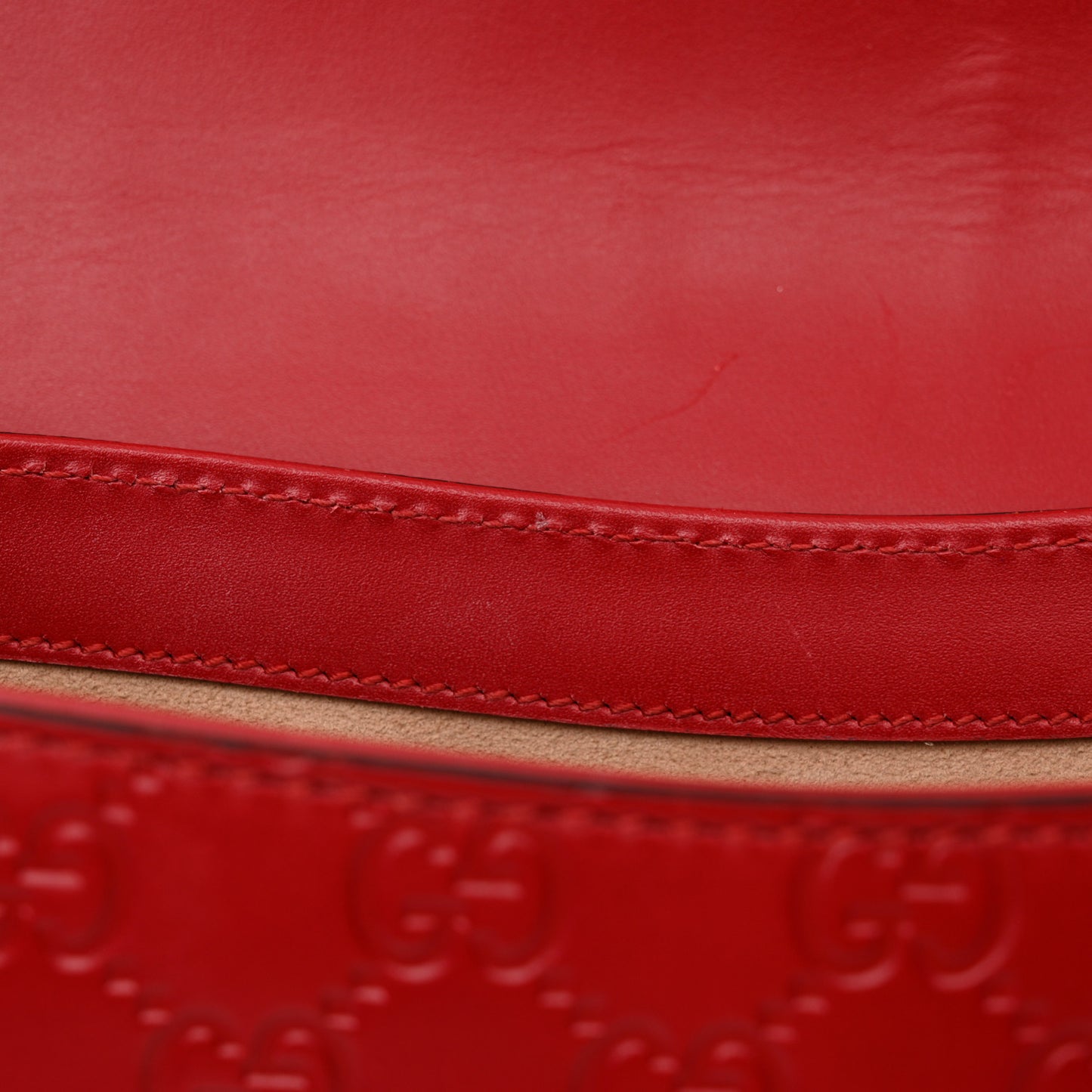Guccissima Web Medium Padlock Messenger Shoulder Bag Hibiscus Red