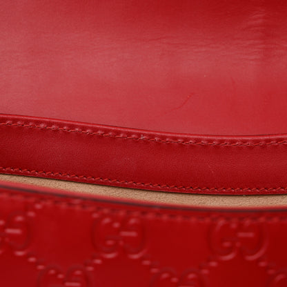 Gucci Guccissima Web Medium Padlock Messenger Shoulder Bag Hibiscus Red 12 of 16