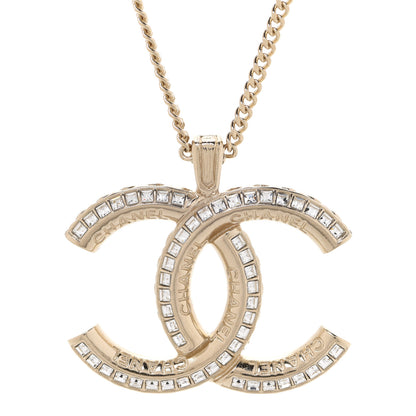 Chanel Baguette Crystal Logo CC Chain Necklace Gold 4 of 6
