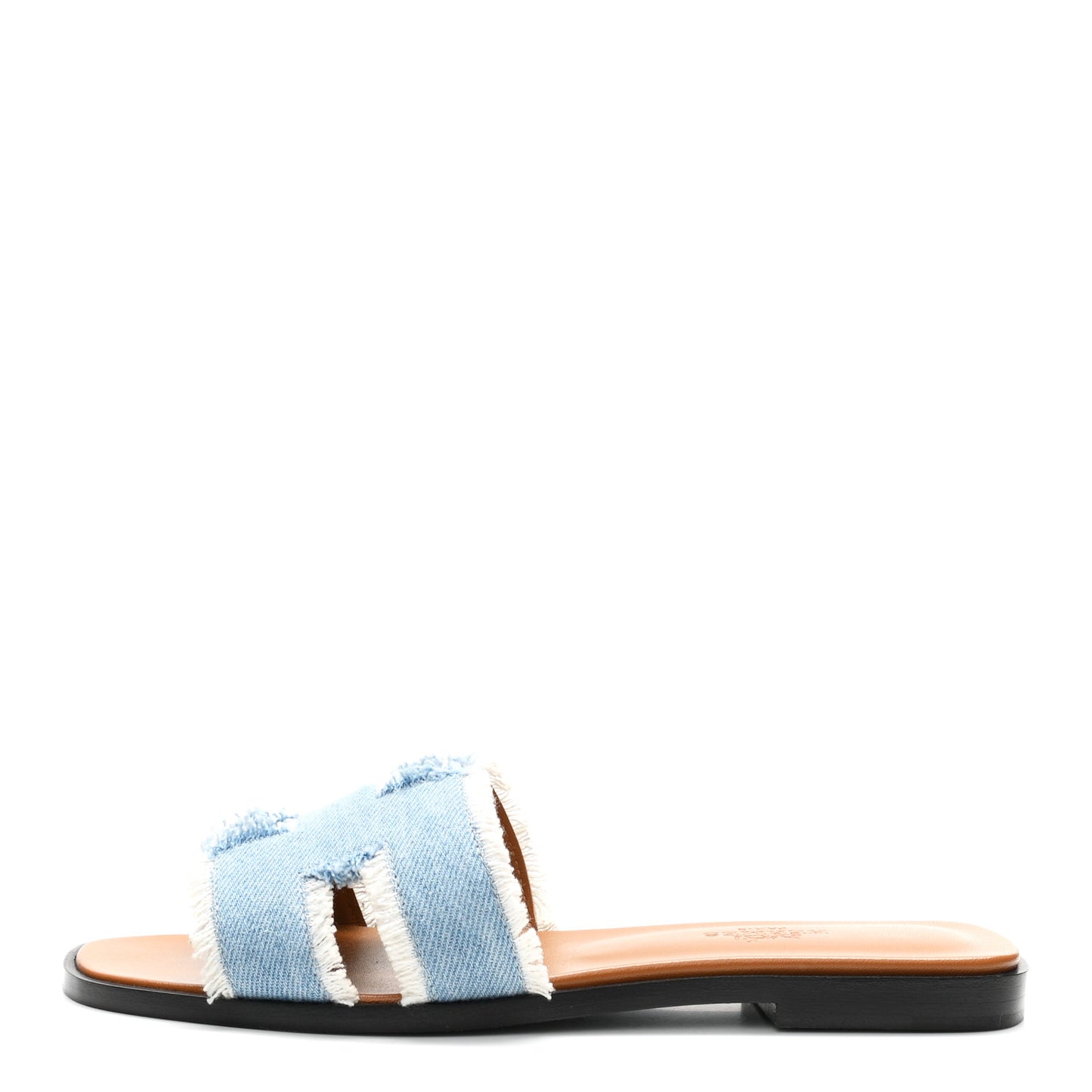 Denim Oran Fringe Sandals 36 Bleu Clair