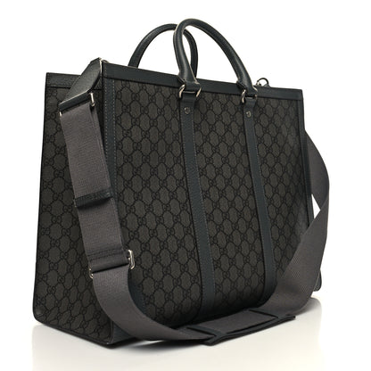 Gucci GG Supreme Monogram Textured Dollar Calfskin Large Ophidia Tote Bag Grey Black Graphite Grey 3 of 13