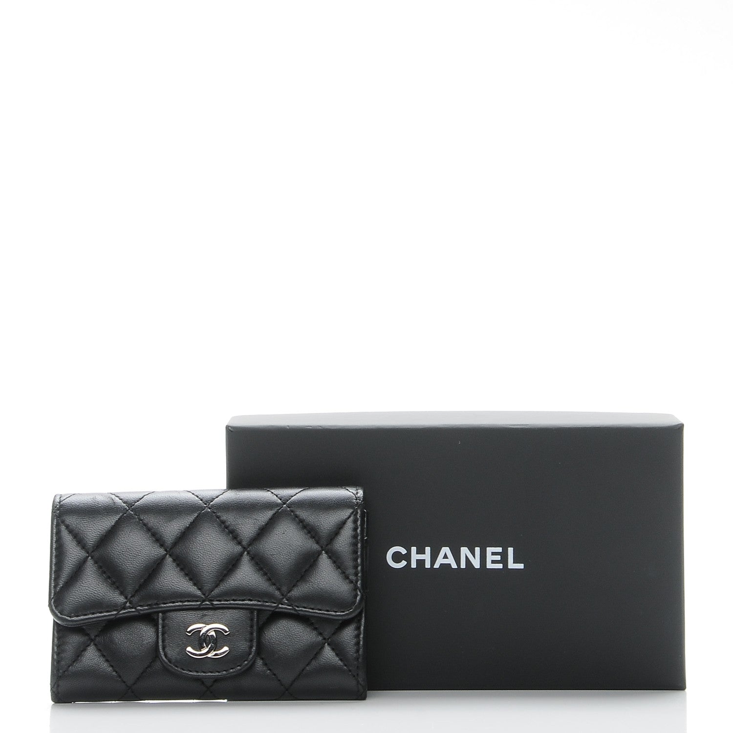 Chanel Lambskin Quilted Flap Card Holder Black 9 of 9
