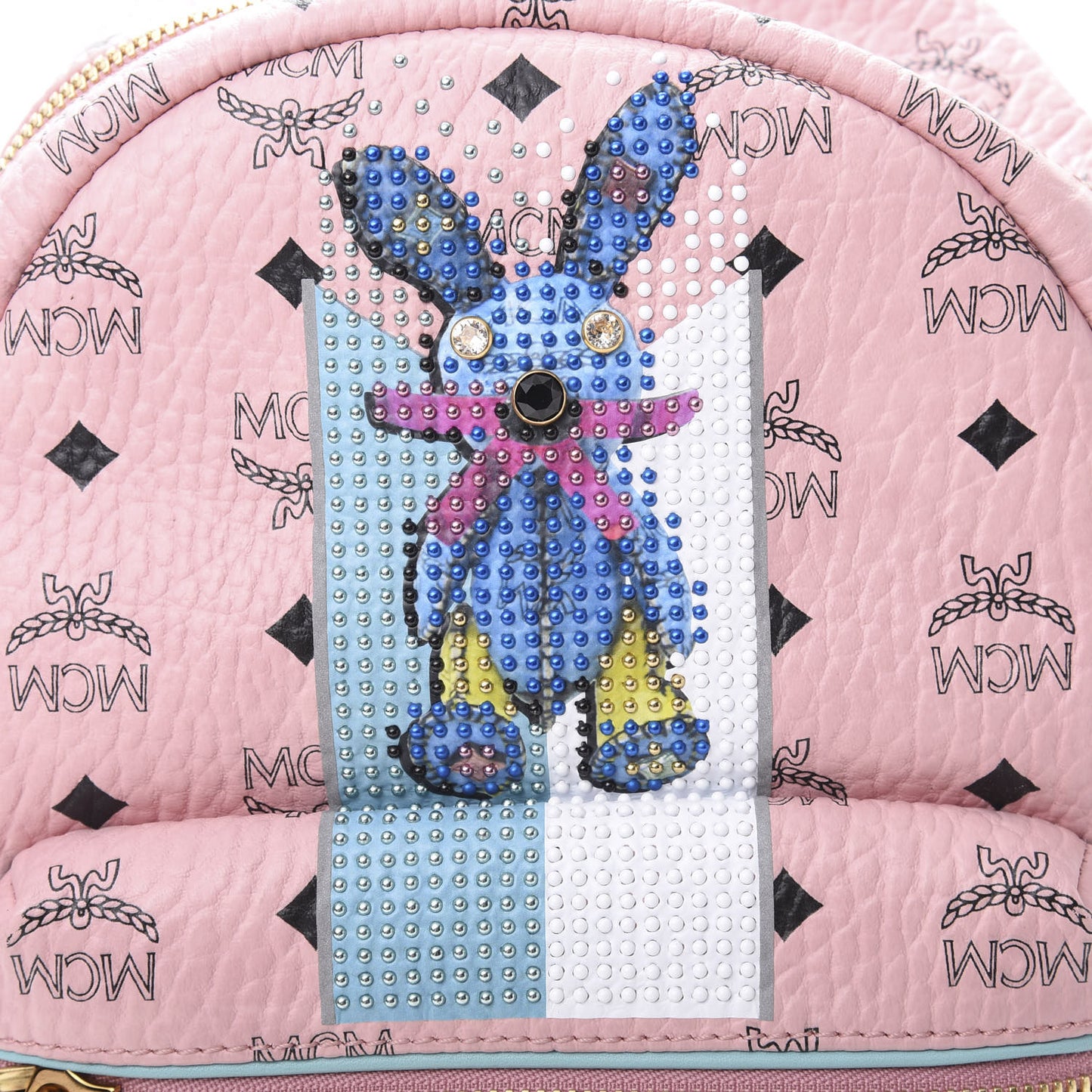 Visetos Small Studded Stark Rabbit Backpack Pink