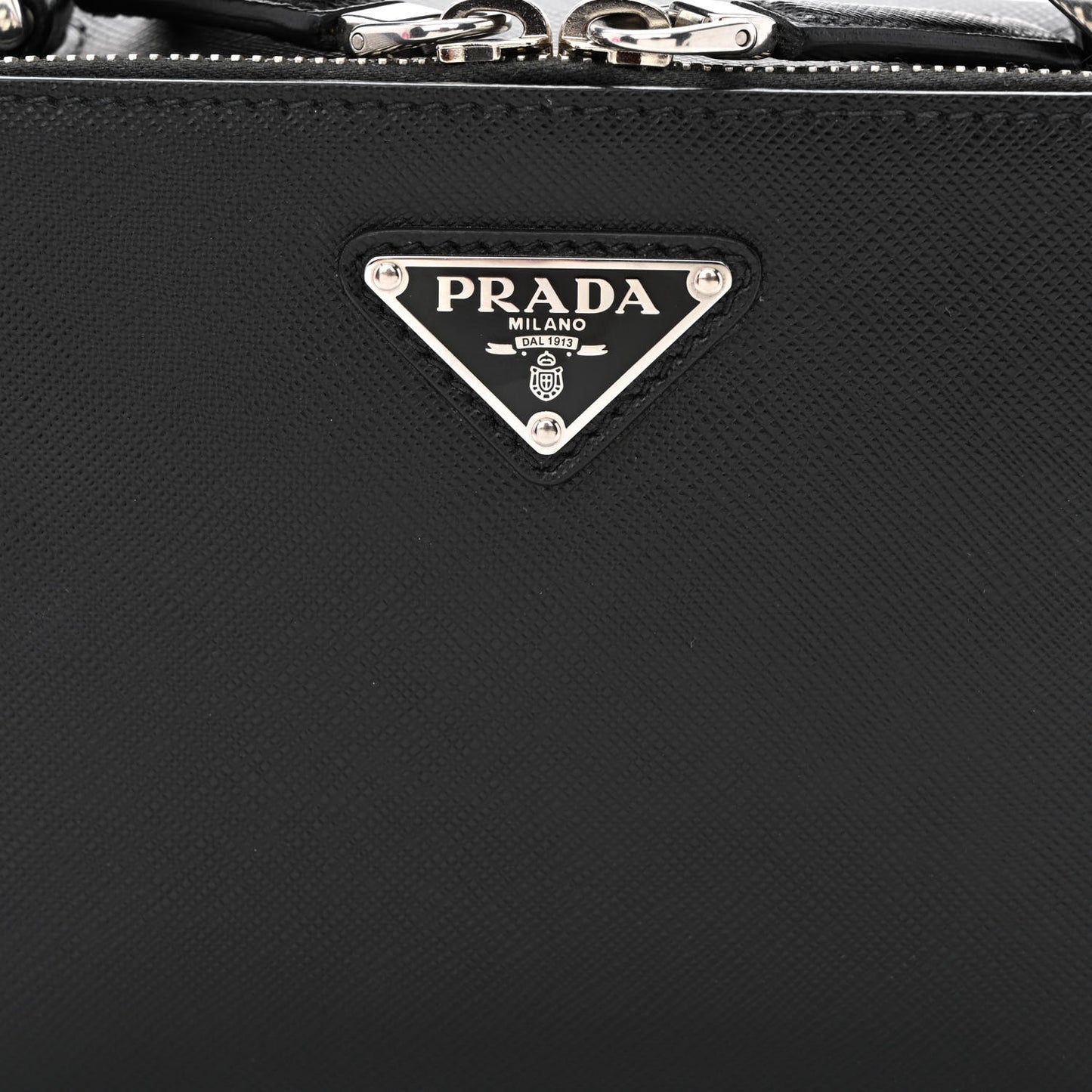 Saffiano Travel Small Brique Top Handle Crossbody Bag Black
