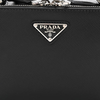 Prada Saffiano Travel Small Brique Top Handle Crossbody Bag Black 10 of 12