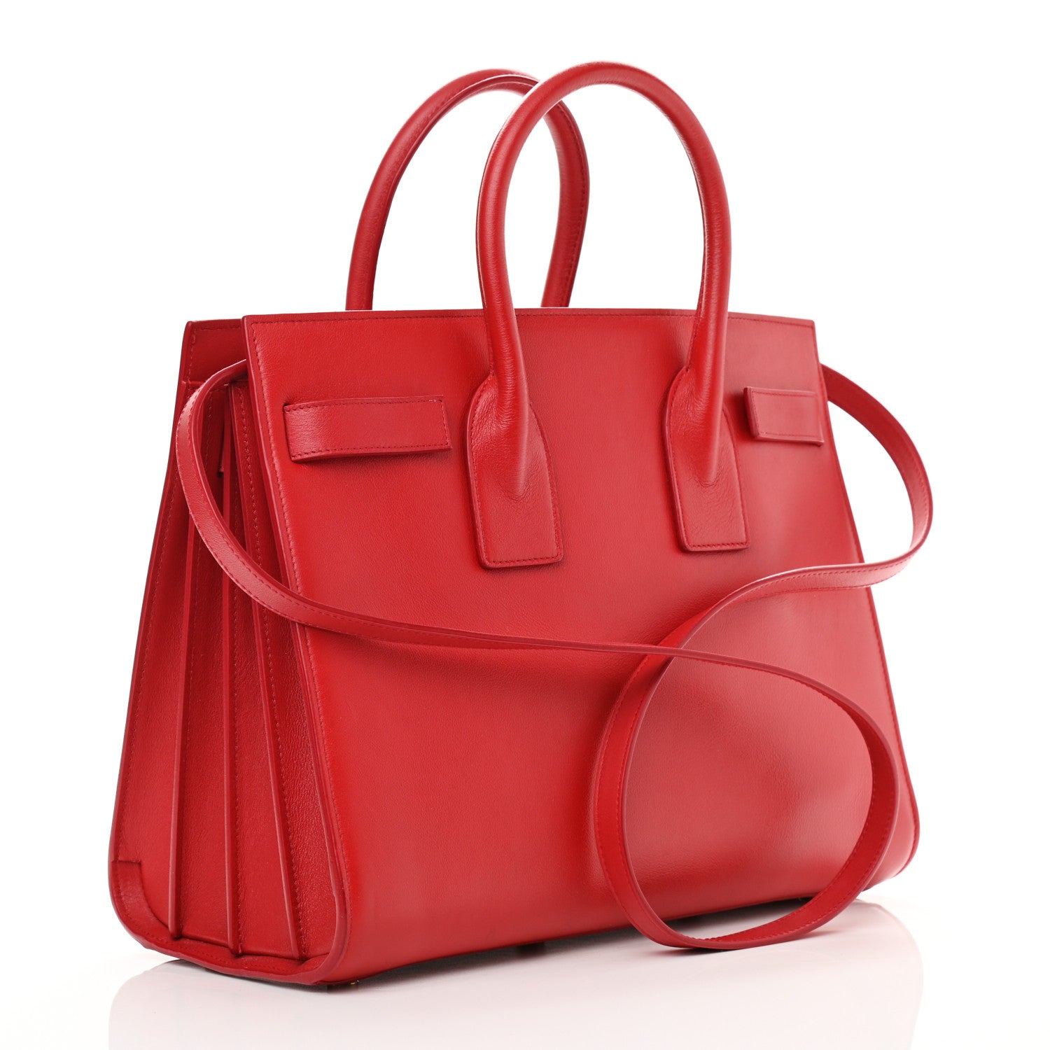 Saint Laurent Calfskin Small Sac De Jour Vermillion 3 of 11