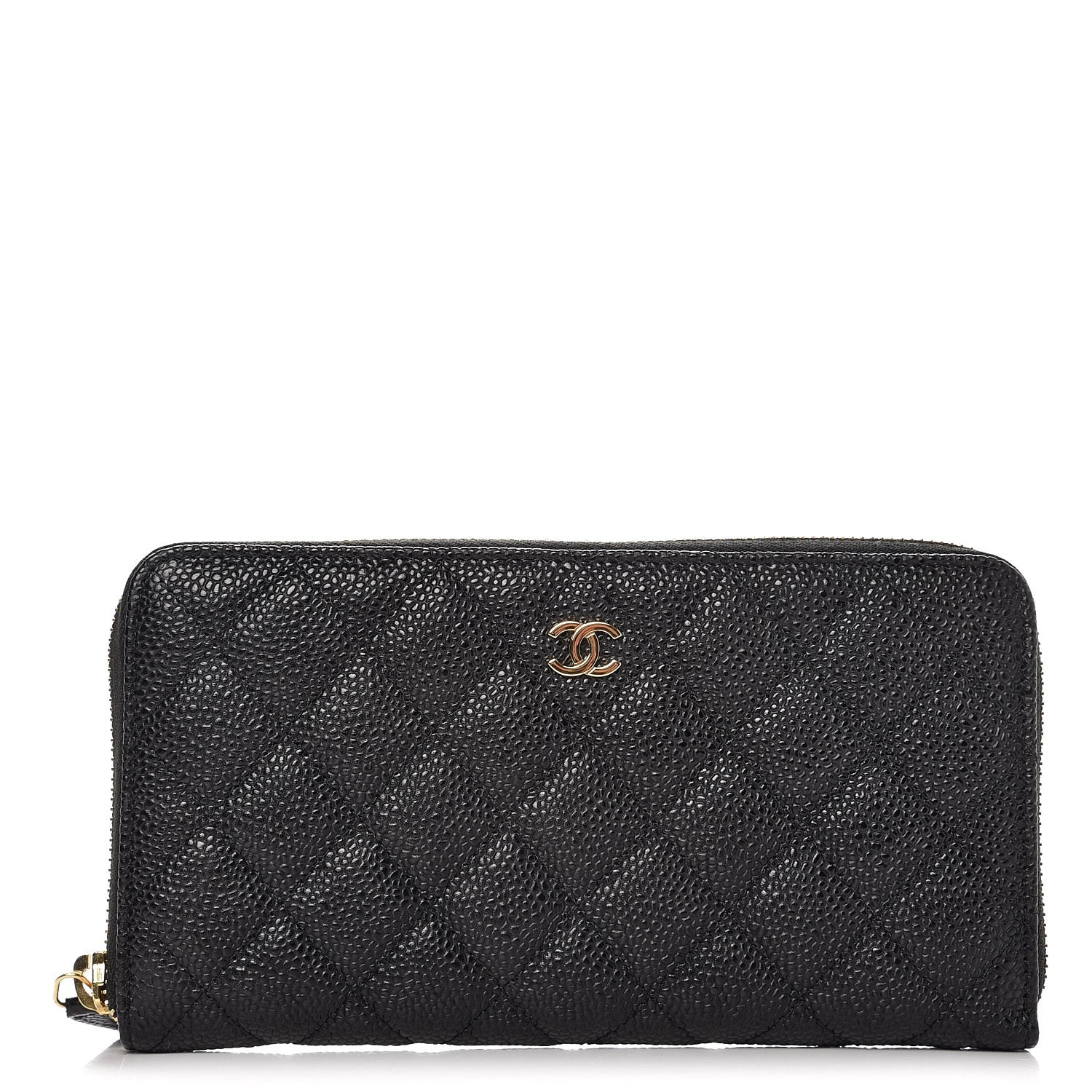 Chanel Caviar Quilted Large Gusset Zip Around Wallet Black 1 of 9