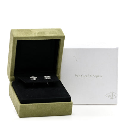Van Cleef & Arpels 18K White Gold Mother of Pearl Sweet Alhambra Earrings 5 of 5