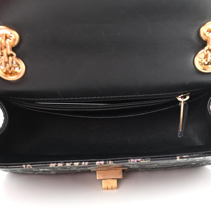 Chanel Calfskin Crocodile Embossed Graffiti 2.55 Mini Cocodile Reissue Flap Black Pink 5 of 11