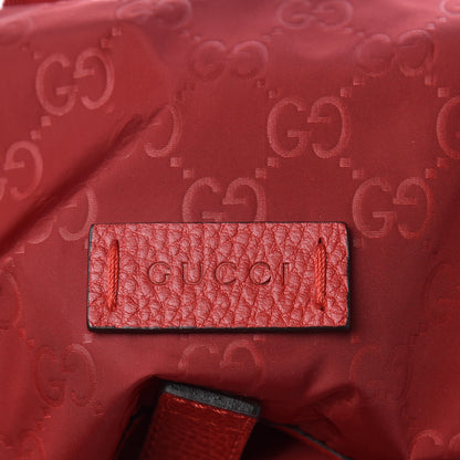 Gucci Nylon Monogram Dollar Calfskin Medium Light Single Buckle Backpack Vibrant Red 6 of 11