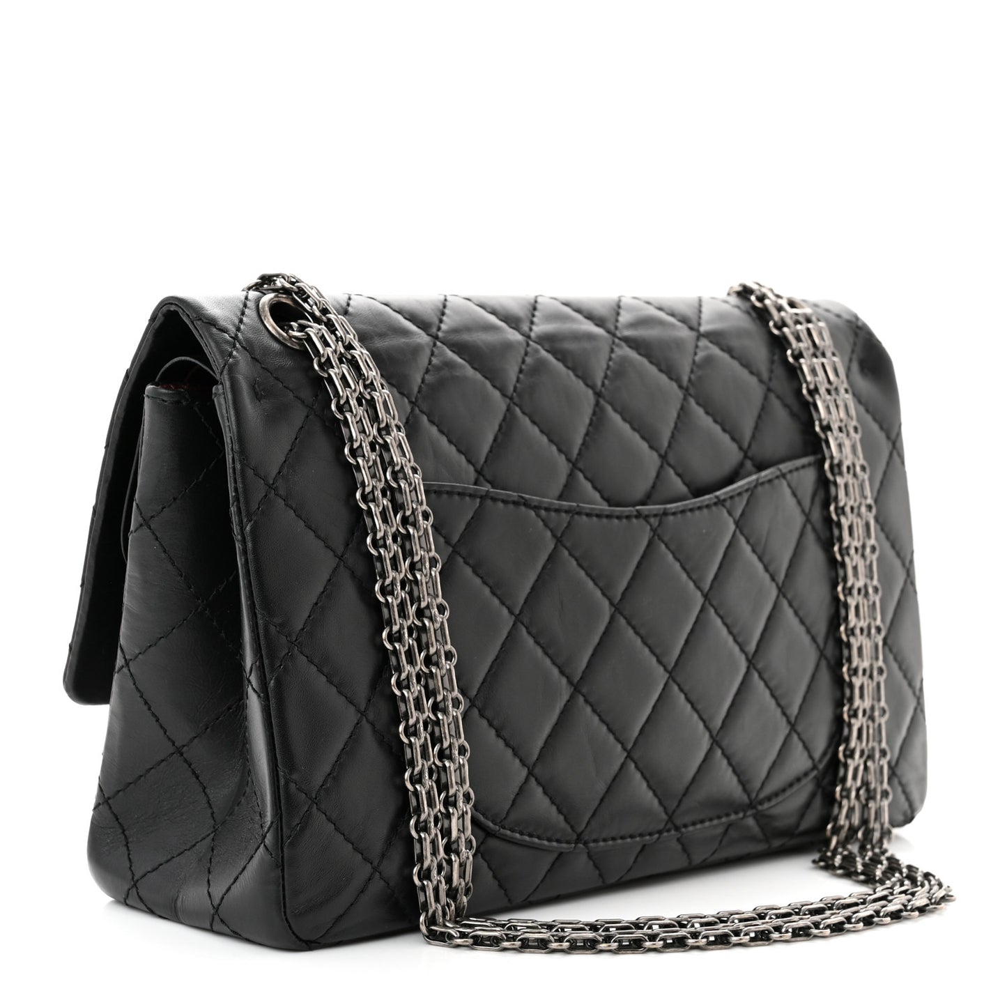 Aged Calfskin Quilted 2.55 Reissue 226 Flap Black