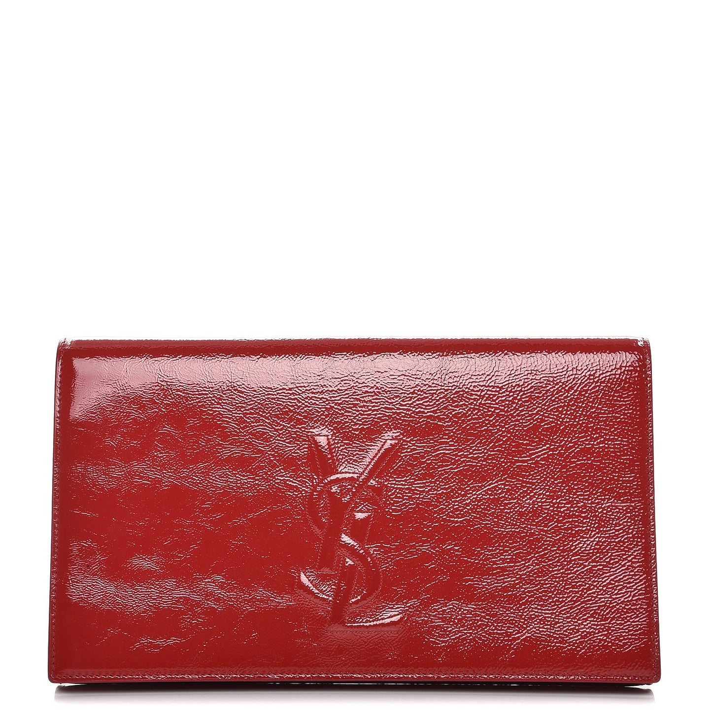 Textured Patent Monogram Large Belle De Jour Clutch Red