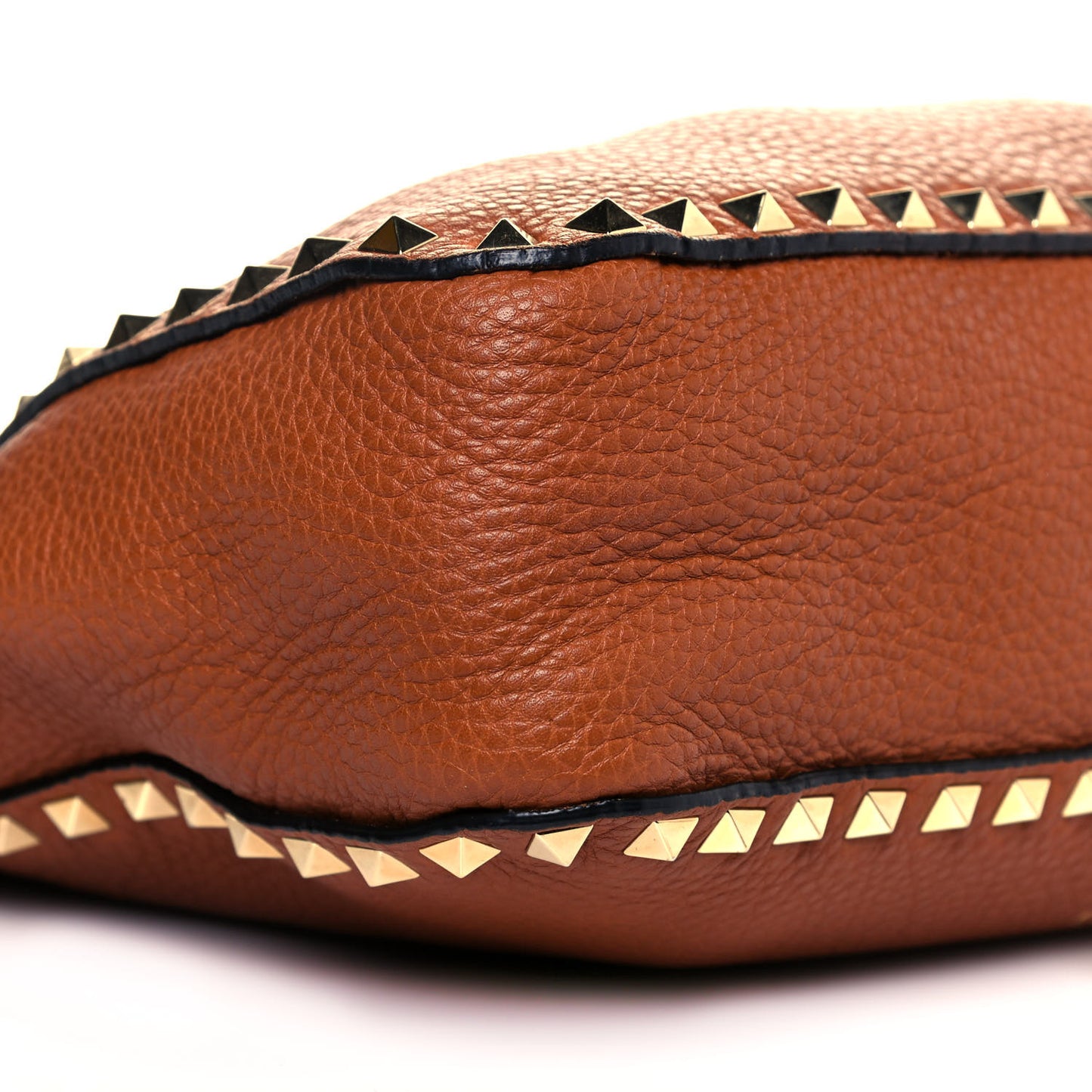 Pebbled Calfskin Large Rockstud Flip-Lock Messenger Bag Light Cuir
