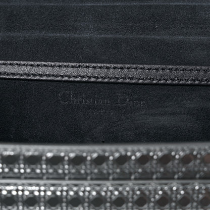 Christian Dior Metallic Patent Micro-Cannage 30 Montaigne 2 in 1 Pouch Silver 5 of 8